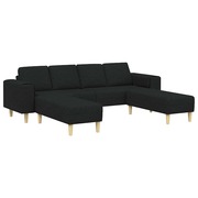  vidaXL Kanapé Szett 3 pcs Fekete szövet akciós termékkép 1