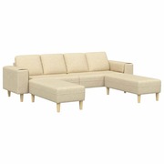  vidaXL Kanapé Szett 3 pcs Krém szövet akciós termékkép 1