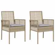  vidaXL Kerti Szék 2 pcs Bézs 53 x 60 x 85cm polirattan akciós termékkép 1