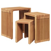  vidaXL Fészek Oldalasztalok 3 pcs Barna 33 x 44,5 x 51 cm Tömör tíkfa akciós termékkép 1