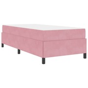  vidaXL Ágykeret matracmal Rózsaszín és fehér 80 x 200 cm Bársony akciós termékkép 1
