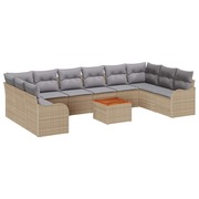  vidaXL Kertibútor szett 10 pcs Beige, világos szürke akciós termékkép 1