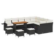  vidaXL Kerti Kanapé Szett 13 pcs Fekete és krémszínű 110 x 55 x 71 cm akciós termékkép 1