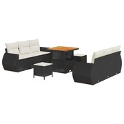  vidaXL Kerti Kanapé Szett 9 pcs Fekete és krémszínű 80 x 80 x 71 cm akciós termékkép 1