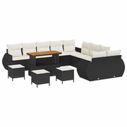  vidaXL Kerti Kanapé Szett 14 pcs Fekete és krémszínű 110 x 55 x 71 cm akciós termékkép 1