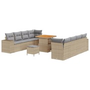  vidaXL Kerti Kanapé Szett 11 pcs Beige, Világosszürke 80 x 80 x 71 cm akciós termékkép 1