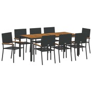  vidaXL 9 pcs Fekete, barna 190 x 90 x 75 cm akciós termékkép 1