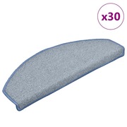 vidaXL 30 db világosszürke és kék félkör alakú lépcsőszőnyegek, nagy, 65 x 24 x 4 cm akciós termékkép 1