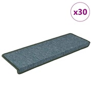  vidaXL 30 db sötétzöld lépcsőszőnyeg, téglalap alakú széllel, 65 x 21 x 4 cm akciós termékkép 1