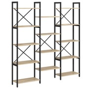  vidaXL Könyvespolc sonoma tölgy 156 x 25 x 167.5 cm Faanyag akciós termékkép 1