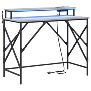  vidaXL Asztal tárolóval Szürke sonoma 100 x 50 x 86.5 cm Faanyag akciós termékkép 1