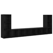  vidaXL TV szekrény 4 pcs Musta tammi 37 x 35 x 107.5 cm Műanyag Fa akciós termékkép 1