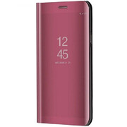 Motorola Moto G9 / G9 Play / E7 Plus, Oldalra nyíló tok, hívás mutatóval, Smart View Cover, vörösarany (utángyártott) akciós termékkép 1