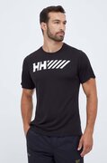 Helly Hansen sportos póló Lifa Tech fekete, nyomott mintás akciós termékkép 1