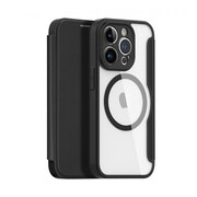Apple iPhone 15 Pro, Oldalra nyíló tok, stand, közepesen ütésálló, Magsafe kompatibilis, Dux Ducis Skin Pro Magsafe, fekete akciós termékkép 1