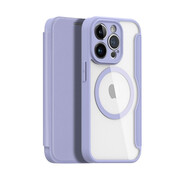 Apple iPhone 15 Pro Max, Oldalra nyíló tok, stand, közepesen ütésálló, Magsafe kompatibilis, Dux Ducis Skin Pro Magsafe, lila akciós termékkép 1