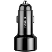 Autós töltő, Szivargyújtós töltő, 45W, 2 x USB aljzat, gyorstöltés, QC 3.0, LED kijelzővel, Baseus Magic CCML20A-01, fekete akciós termékkép 1