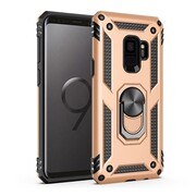 Samsung Galaxy S9 SM-G960, Műanyag hátlap védőtok, közepesen ütésálló, szilikon belső, telefontartó gyűrű, Defender, arany akciós termékkép 1