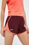 Under Armour rövidnadrág futáshoz Fly-By 2.0 bordó, sima, közepes derékmagasságú akciós termékkép 1