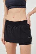 adidas Performance rövidnadrág futáshoz run icons női, fekete, nyomott mintás, közepes derékmagasságú akciós termékkép 1