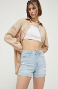 Hollister Co. farmer rövidnadrág CURVY JEANS női, sima, magas derekú akciós termékkép 1