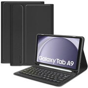 Samsung Galaxy Tab A9 (8.7) SM-X110 / X115, Bluetooth billentyűzetes mappa tok, érintőceruza tartó, érintőceruza nélkül, TP SC Pen Holder + Keyboard, fekete akciós termékkép 1