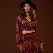 Sinsay - Mintás crop top - Többszínű akciós termékkép 1