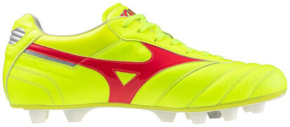 Mizuno Morelia II Elite MD Safety Yellow/Fiery Coral 2/Galaxy Silver focicipő termék 2. képe