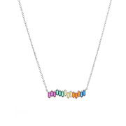 AGAIN Jewelry Gyönyörű ezüst nyaklánc színes cirkónium kövekkel AJNA0010 akciós termékkép 1