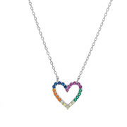 AGAIN Jewelry Gyengéd ezüst nyaklánc Színes szív AJNA0025 akciós termékkép 1