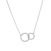 AGAIN Jewelry Csillogó ezüst nyaklánc Összekapcsolt karikák AJNA0020 akciós termékkép 1