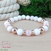 Napsütötte ragyogás rózsaszín hegyikristály rosegold hematit jade ásvány karkötő akciós termékkép 1