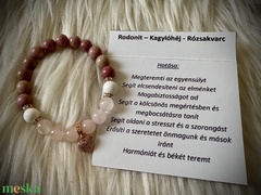 Rodonit - Kagylóhéj - Rózsakvarc Ásvány karkötő akciós termékkép 1