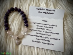 Lepidolit - Rózsakvarc - Rep. Hegyikristály Ásvány karkötő akciós termékkép 1
