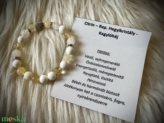 Citrin - Rep. Hegyikristály - Kagylóhéj Ásvány karkötő akciós termékkép 1