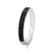 Brilio Silver Csillogó ezüst gyűrű fekete cirkónium kövekkel RI058W 50 mm akciós termékkép 1