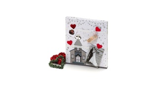 Esküvői fotókeret / fotótábla LOVE STORY 30x36cm akciós termékkép 1