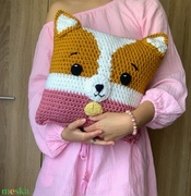 Corgi horgolt párna személyre szabható akciós termékkép 1