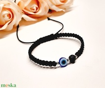 Védelmező Evil Eye karkötő lávakővel, állítható méret akciós termékkép 1