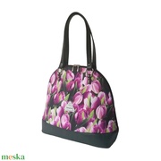 Női designer cipzáros válltáska - tulipános akciós termékkép 1