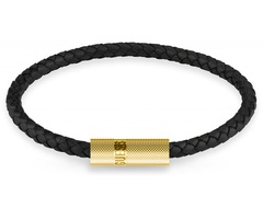 Guess Fekete bőr karkötő Blackjack JUXB03238JWYGBK 20 cm akciós termékkép 1