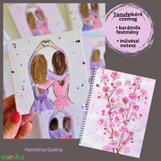 Tanufelkérő ajándékcsomag- mini festmény és művészi notesz. Festmény névre szóló, személyre szabott hajjal, névvel akciós termékkép 1