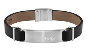 Hugo Boss Fekete bőr karkötő férfiaknak Urbanite 1580044M akciós termékkép 1