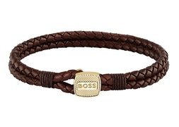 Hugo Boss Barna fonott bőr karkötő Seal 1580667 19 cm akciós termékkép 1