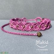 Lidia magenta mikromakramé karkötő akciós termékkép 1