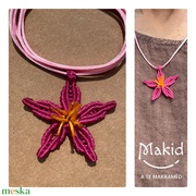 Liliom pink mikromakramé medál akciós termékkép 1