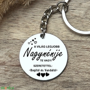 Ajándék nagynéninek, gravírozott kulcstartó akciós termékkép 1