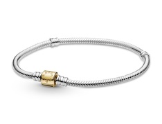 Pandora Elegáns ezüst karkötő arany csattal 599347C00 20 cm akciós termékkép 1