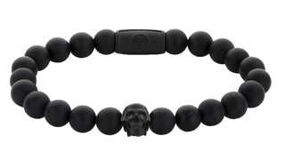 Rebel&Rose Gyöngy karkötő Skull Matt All-Black RR-SK004-B 20 cm - L+ akciós termékkép 1