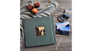 Spirál fotóalbum 30x30/40 oldal CANVAS zöld termék 2. képe